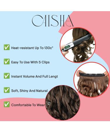CAISHA 40cm Clip In Hair Extensions - Wavy Chocolate Brown Hairpiece | Premium Quality C52-1 - Buy Online on GoSupps.com