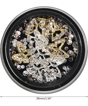 FEIlei Butterfly Nail Charms Metal Nail Studs 3D Nail Rhinestones Nail Art Decorations - Buy Online on GoSupps.com