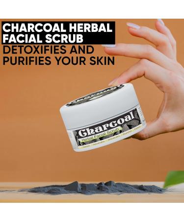 Charcoal Herbal Facial Scrub | Natural Exfoliating Scrub for Men & Women | Activated Charcoal Body Scrub 5.30 oz - Buy Online on GoSupps.com