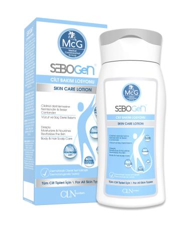 McG Sebogen Skin Care Lotion - Dry Skin Body Hair and Facial Moistruriser for Women and Men - Panthenol Hyaluronic Acid Jojoba Oil Almond Oil Urea for All Skin Types - Vegan Organic