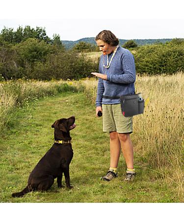 AEMIAO Dog Walking Bag with Bottle Holder & Poo Bags - Large Outdoor Training Treat Pouch for Dogs - Waist & Shoulder Belt - 3 Ways to Wear - Buy Online on GoSupps.com