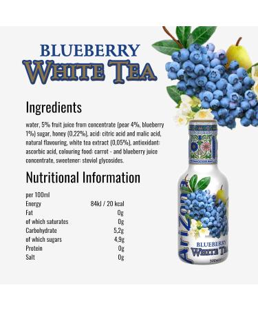 Arizona blueberry white tea 500 ML - Buy Online on GoSupps.com