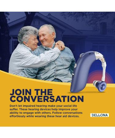 Dellona Rechargeable Hearing Aids for Seniors - Severe Hearing Loss, Ear Hook Design, Noise Cancelling - Amplifiers for Senior Citizens - Buy Online on GoSupps.com