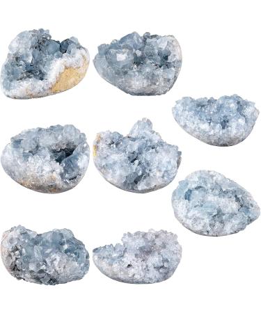 Nupuyai Natural Celestite Crystal Druse Rodstein | Irregular Cluster for Reiki Healing & Decoration | XL Size - Buy Online on GoSupps.com