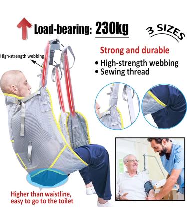 Full Body Patient Lift Sling Adjustable Transfer Belt with Positioning Waist Strap for Disabled and Elderly Home/Hospital/Nursing Home Mesh Polyester Weight Capacity: 230kg - Buy Online on GoSupps.com