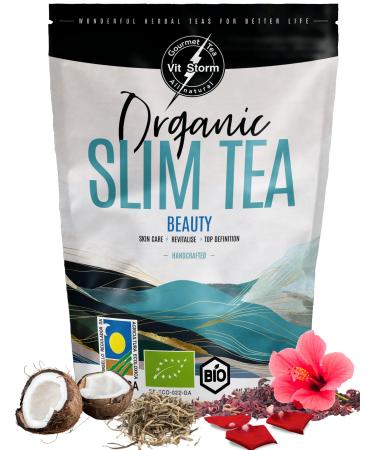 VITSTORM VITSTORM Slimming Herbal Tea - Organic Beauty Slim Tea - Powerful Fat Burner for Weight Loss - Antioxidant & Detox - Loose Leaf Infusion 100g