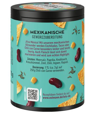 Ostmann Mexican Spice Mix - Perfect for Enchiladas Fajitas Tacos & Chili con Carne | 70g Eco-Friendly Metal Can - Buy Online on GoSupps.com