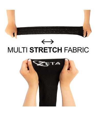 Zeta Plus Size Open Toe Leg Sleeve Support Socks - Wide Calf Compression, Cotton Rich Comfort, Graduated Compression - 3XL Black - Buy Online on GoSupps.com