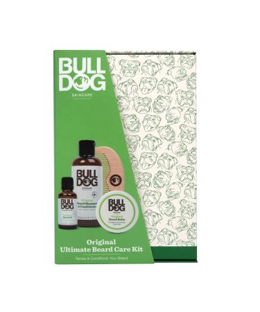 Bulldog Skincare - Original Ultimate Beardcare Kit Gift Set for Men (x1 Original Beard Shampoo and Conditioner 200 ml x1 Original Beard Oil 30 ml x1 Original Beard Balm 75 ml x1 Beard Comb)