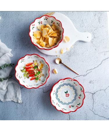 Bowl Snack Dip Bowls Dishware Creative Dessert Bowl Cute Cherry Bowl Underglaze 5.9 Inch Small Salad Bowl Hand-Painted Tableware Compatible with Kitchen Restaurant Gifts - Buy Online on GoSupps.com