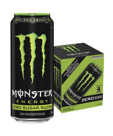 Monster Energy Zero Sugar 473mL Cans Pack of 4