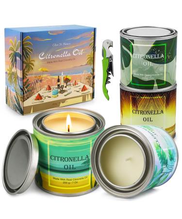 Citronella Candles Outdoor, 4 Pack 28oz Citronella Candles Outdoor Indoor, Suit for Candles for Home Scented, Fresh Citronella Oil for Bedroom Kitchen Garden Patio Balcony Indoor Outdoor 4 Pack-Citronella Candles