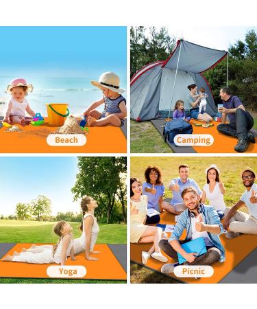 AOCKTOBAR Beach Blanket Waterproof Sandproof  96''108'' Picnic Beach Blankets Oversized for 4-7 Adults  Lightweight & Durable Beach Mat Quick Drying for Beach Travel  Camping  Hiking Orange(200*210) - Buy Online on GoSupps.com