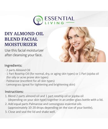 Essential Living Sweet Almond Oil - Pure Cold Pressed Carrier Oil for Skin Care & Moisturizing - 16OZ - All-Natural Makeup Remover - Made in the USA - Buy Online on GoSupps.com