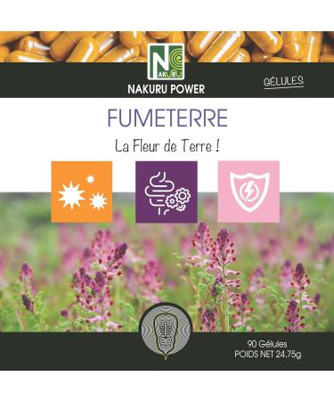 NAKURU | Fumitory | Power Range | Made in France | The Earth Flower! (90 Capsules of 275 mg/Net Weight: 24.5 g) - Buy Online on GoSupps.com
