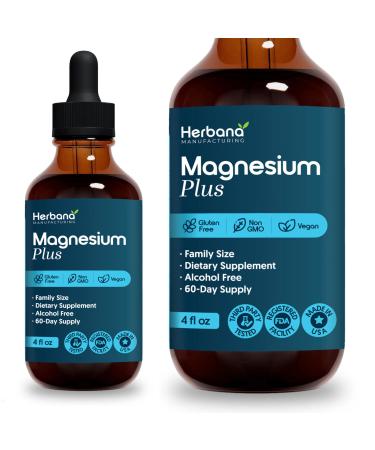 Magnesium Complex Plus 4 fl oz Liquid Drops - Advanced Magnesium Citrate Glycinate L-threonate with Vitamins B6 D C Supplement - High Potency 100% Absorption - 60-Day Supply