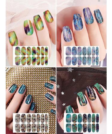Kalolary Nail Foil Self-Adhesive - 12 Sheets Marble Rages Full Wraps Nail Polish Stickers | Nail Art & DIY Decoration with Nail File - Buy Online on GoSupps.com