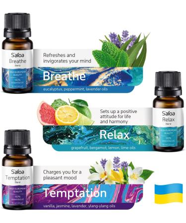 Top 6 Aromatherapy Essential Oil Blends Set for Sleep, Mood, Breathe, Love, Feel Good, Stress Relief - Buy Online on GoSupps.com