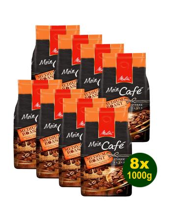 Melitta Melitta Mon Caf Medium Roast Coffee Beans 8 x 1000g (8000g) - Coffee with Lightly Hazelnut Note