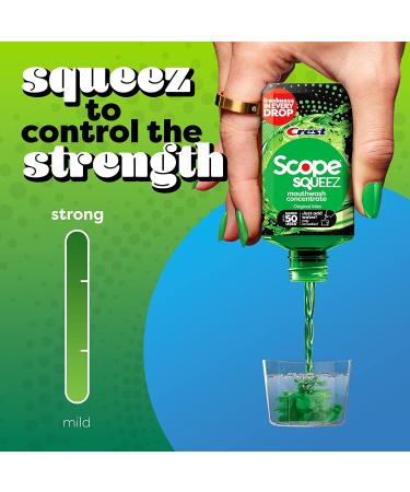 Scope Squeez Mouthwash Concentrate - Original Mint Flavor | 50mL Bottle | Control Strength | Equal to 1L Outlast *vs 1L - Buy Online on GoSupps.com