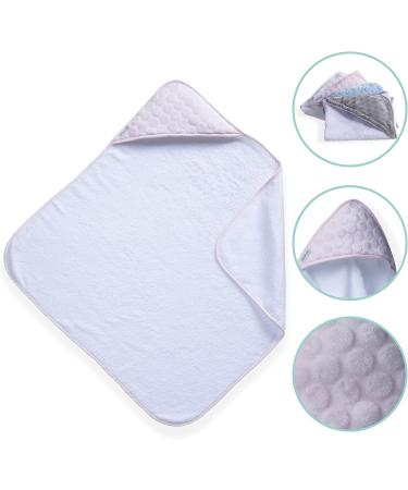 Clair de Lune Pink Marshmallow Hooded Baby Bath Towel 75x75cm - Super Soft Cotton/Terry Towelling for Bath Time - Buy Online on GoSupps.com