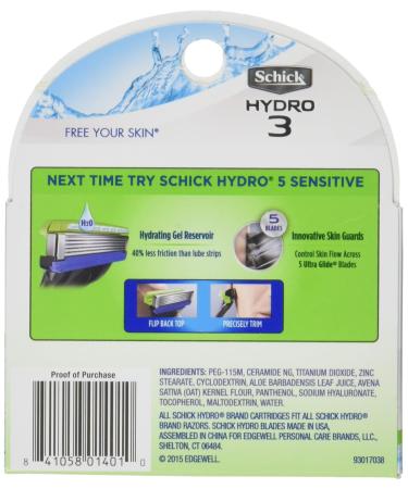 Buy Schick Hydro 3 Razor Blade Refills for Men - 4 Count (Pack of 2) | International Shipping Available - Buy Online on GoSupps.com