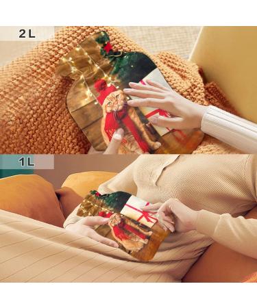 Buy Festive Christmas Motif 2L Hot Water Bottle - Soft Fleece Cover for Hot & Cold Therapy | International Shipping Available - Buy Online on GoSupps.com
