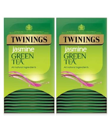 Twinings Jasmine Green Tea Envelope 20s (Pack of 2) - Fragrant Green Tea Bags for Soothing Moments