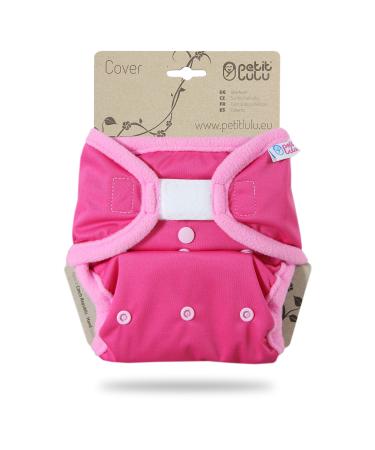 Petit lulu size 2 powy overpants (5-16 kg) |Velcro |One size diapers |Baby diaper pants |Washable & waterproof |Fleet diapers |Made in EU pink