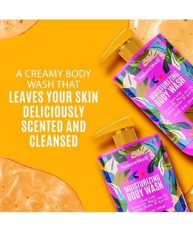 NATURE WELL Moisturizing Body Wash - Creamy Hydrating Cleanser with Brazilian Nut Scent - 33 oz - Intense Hydration for All Skin Types - Buy Online on GoSupps.com