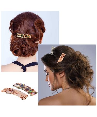 8-Piece Women's Hair Barrettes: Cellulose Acetate Hair Clips - Tortoise Shell French Design - Colorful Patterns - Ideal for Daily Wear - Buy Online on GoSupps.com