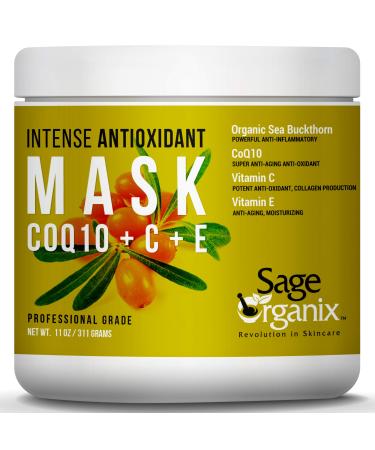 Exfoliating Pore Minimizing Glycolic Face Mask with Vit C & CoQ10 Deep Cleansing Anti Aging Firming Collagen Face Mask to Reduce Wrinkles Dark Spots Clear Pores & Combat Acne 11oz