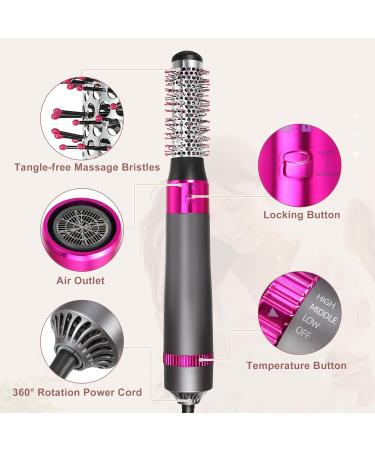 VOCOSTE 5 in 1 Hot Air Brush - Hair Dryer Curler & Straightener Comb Set with Heat Protective Glove - International Shipping Available - Buy Online on GoSupps.com