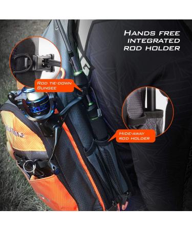 KastKing Pond Hopper Fishing Sling Tackle Storage Bag - Lightweight Sling Backpack for Fishing, Hiking, Hunting, and Camping - Orange Sling Bag - 17.7x12.6x6 Inches - Buy Online on GoSupps.com