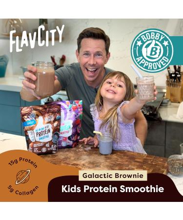 FlavCity All-In-One Protein Smoothie for Kids - Galactic Brownie | Grass-Fed Whey Protein 15g Protein & 5g Collagen Gluten-Free Non-GMO - 15 Servings - Buy Online on GoSupps.com