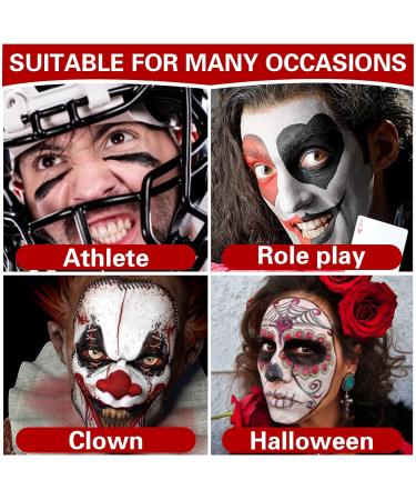 Professional Face Paint Palette - Black White Red Clown Makeup for Halloween Cosplay SFX Joker Zombie Vampire - International Shipping Available - Buy Online on GoSupps.com