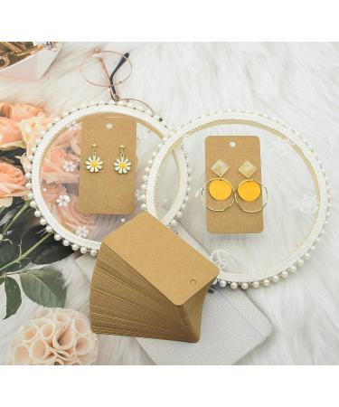 Twavang Earring Card Holder Set - 100 Kraft Paper Display Cards, 100 Clear Earring Backs, 100 Self Adhesive Bags - Brown 3.5 x 2 - Ideal for Jewelry Display - Buy Online on GoSupps.com