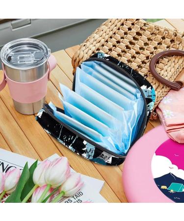 Menstruation Pad Bag with Zipper | Women's Napkin & Tampon Tote | Abstract Shark-Tongue Pattern - Buy Online on GoSupps.com