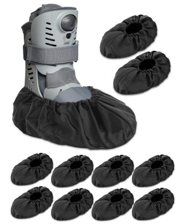 Janmercy 10 Pcs Fracture Walking Boot Cover Recovery Shoes Covers Waterproof Rain Cover for Walking Boot Brace Orthopedic Cover with Slip-Resistant Rubber Sole Reusable Boot Cover (Large)