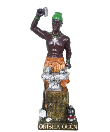 Santo Orisha Statue Orisha Statue Orisha Ogun Estatua Catholic Statue (12 Inch)