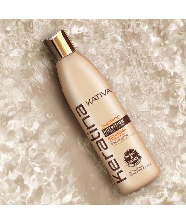KATIVA Keratin Shampoo 8.45 Fl Oz | Strengthen Damaged Hair Sulfate-Free Nourishing Formula with Hydrolyzed Keratin & Ceramides - Buy Online on GoSupps.com