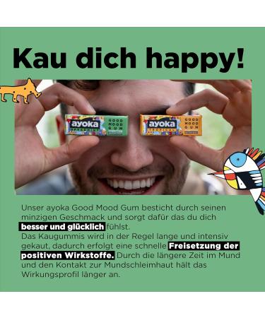 Ayoka Good Mood Gum - Sugar-Free Vegan Chewing Gum with Long-Lasting Tropical & Spearmint Flavor | 6 Sticks | Viennese Startup - Buy Online on GoSupps.com