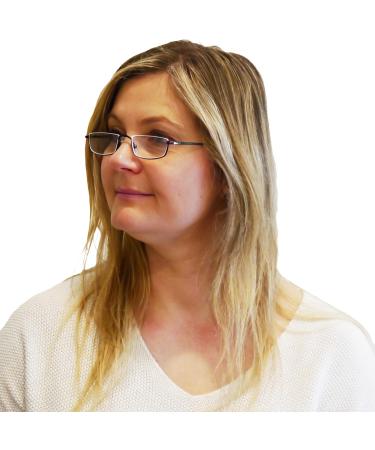 Shop Mini Metal Semi-Rimless Reading Glasses - Stylish Rectangular Design Stainless Steel Frame with Spring Hinge 1.5 Diopters for Men & Women - Buy Online on GoSupps.com