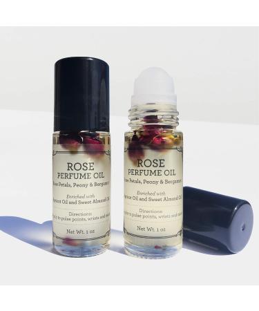 Buy Rose Roll-On Perfume Body Oil | Floral Scented Enriched with Apricot & Almond Oil - 1 Fl Oz - International Shipping Available - Buy Online on GoSupps.com