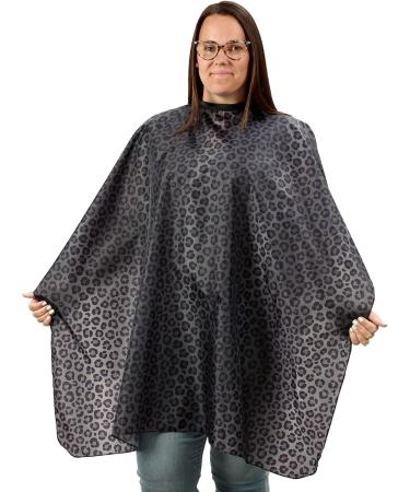 Buy Waterproof Black Leopard Hair Salon Capes | Stylish Hairdresser Capes for Hair Stylists & Salons Snaps & Shampoo Capes - Buy Online on GoSupps.com