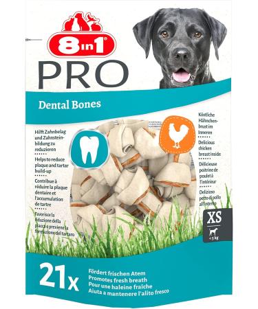 8in1 Pro Dental Bones XS - Healthy Chewing Bones for Mini Dogs | Dental Care Treats | 21 Pieces (252g) - Buy Online on GoSupps.com