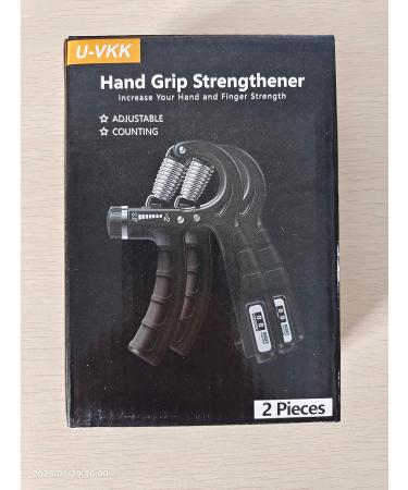 Adjustable Hand Trainer Set - 2 Forearm Grip Strength Trainers (5-60 kg) for Athletes & Recovery - Non-Slip Handle - Black - Buy Online on GoSupps.com