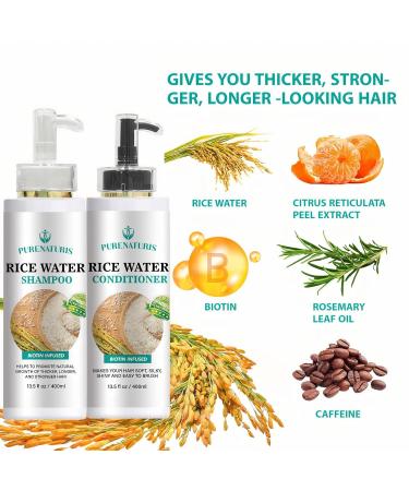 Shampoo Conditioner & Serum Set | Fermented Rice Water & Biotin | Hair Growth Repair Kit | Sulfate Free Vegan All Hair Types - Buy Online on GoSupps.com