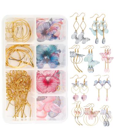 SUNNYCLUE 1 Box DIY 10 Pairs Fabric Butterfly Dangle Earring Making Kit Organza Butterfly Wings for Crafts Boho Lightweight Butterfly Charms Crystal Beads for Jewelry Making Kits Spring Wedding Gift Colorful Butterflies - Buy Online on GoSupps.com