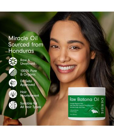 Raw Batana Oil for Hair Growth - 100% Pure & Organic | Unrefined Solid Oil from Honduras | Dr Sebi Approved | Thicker & Stronger Hair for Men & Women (4 FL OZ - Buy Online on GoSupps.com